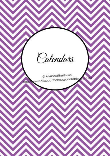 Calendars binder cover chevron printable planner