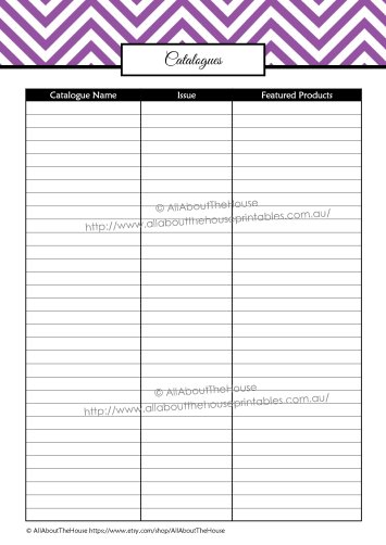 Catalogues - direct sales planner editable pdf chevron instant download organizer binder