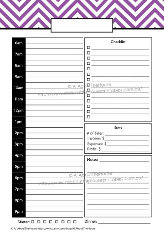 Direct Sales Daily Planner pdf editable printable calendar diary schedule to do