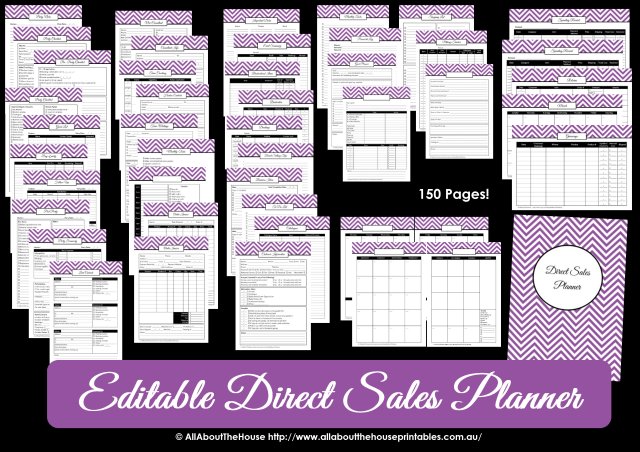 direct sales printable planner editable chevron thirty one origami owl scentsy mary kay organize pdf work at home self employed