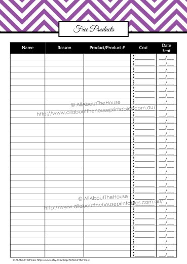 Free Products giveaways direct sales planner organizer printable editable