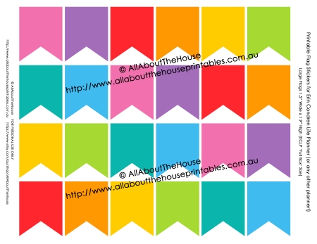 Full Box Flag Stickers - ECLP - v2 rainbow printable instant download