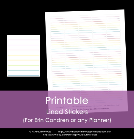 lined calendar stickers printable erin condren planner accessory rainbow personal use