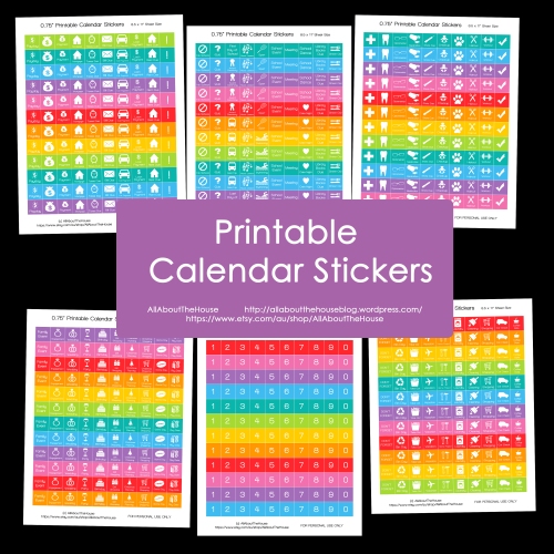 Printable Calendar Stickers